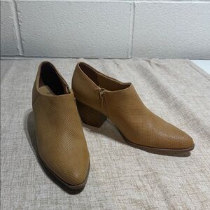 a.n.a. Robbin Women’s Perforated Memory Foam Ankle Booties - Tan